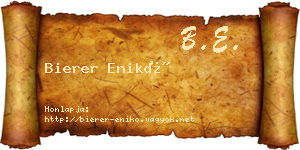 Bierer Enikő névjegykártya